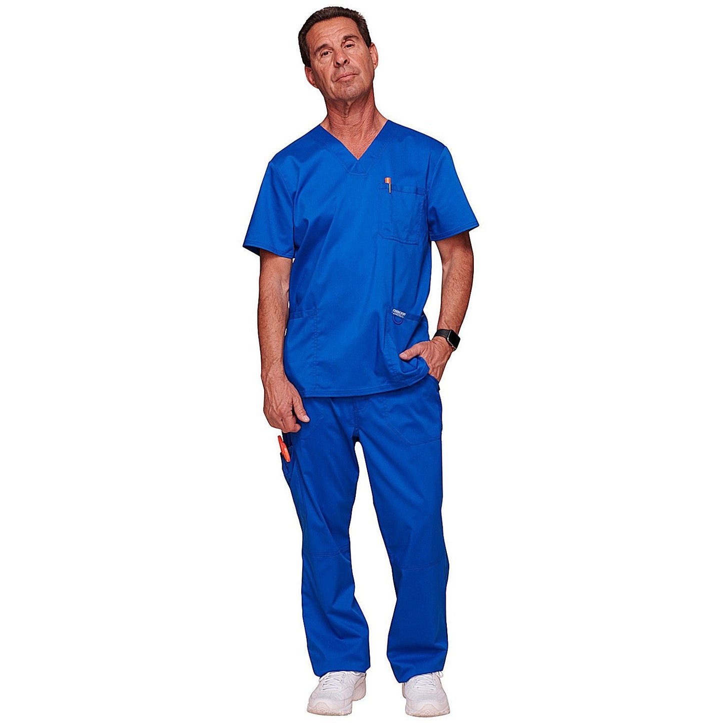 Cherokee Revolution WW670 V Neck Scrub Top, Royal Blue, Size Small