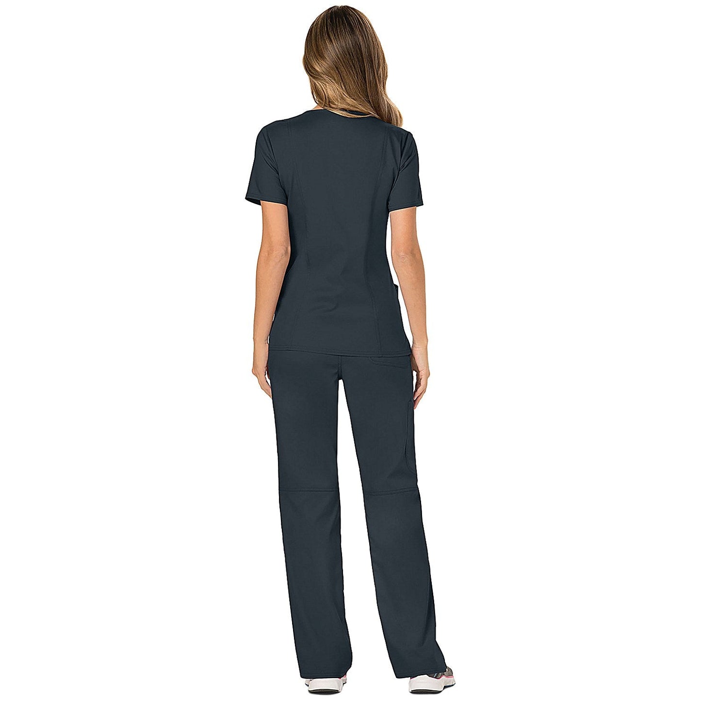 Cherokee WW610 Revolution Mock Wrap Top, Pewter, Small
