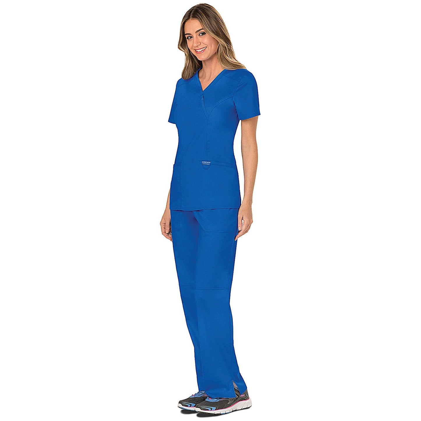 Cherokee WW610 Revolution Mock Wrap Top, Royal Blue, 2XS