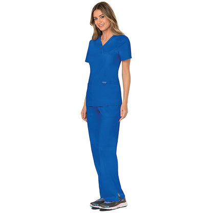 Cherokee WW610 Revolution Mock Wrap Top, Royal Blue, 2XS