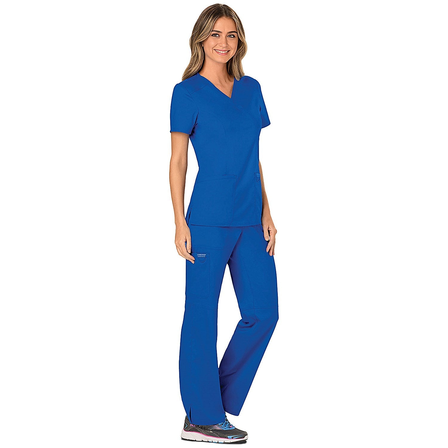Cherokee WW610 Revolution Mock Wrap Top, Royal Blue, 2XS Easy2Order : WIS25486