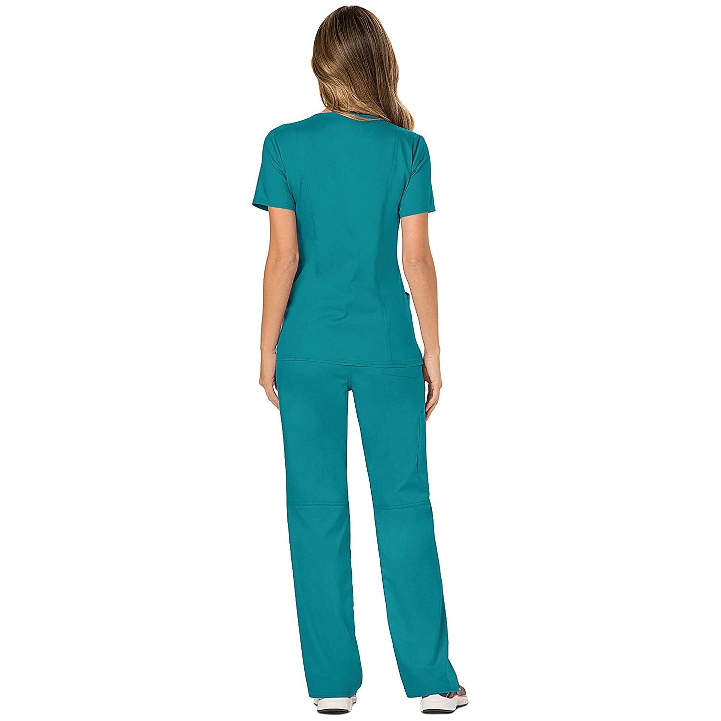 Cherokee WW610 Revolution Mock Wrap Top, Teal Blue, Small