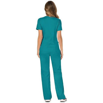 Cherokee WW610 Revolution Mock Wrap Top, Teal Blue, Small