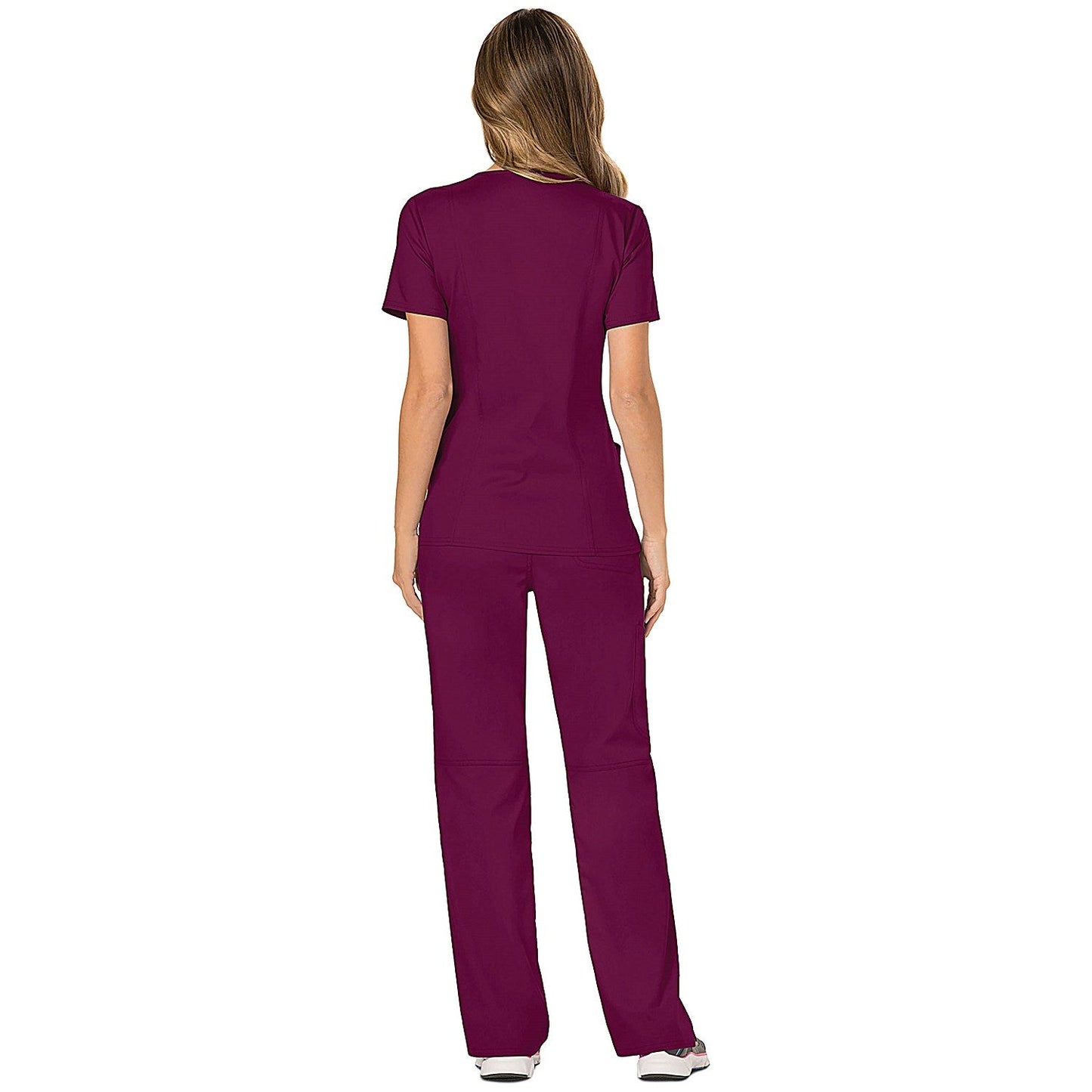 Cherokee WW610 Revolution Mock Wrap Top, Wine, 2XL