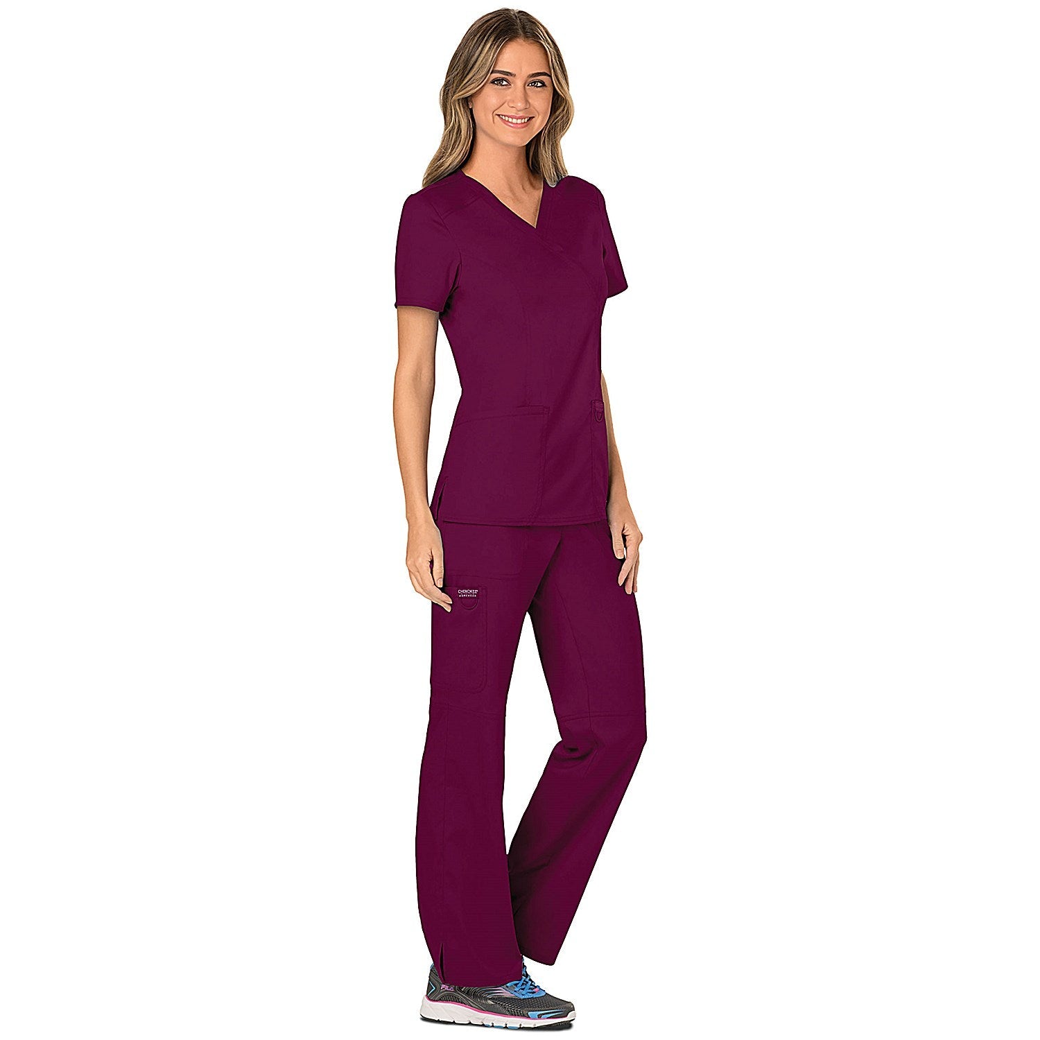 Cherokee WW610 Revolution Mock Wrap Top, Wine, 2XL Easy2Order : WIS25503