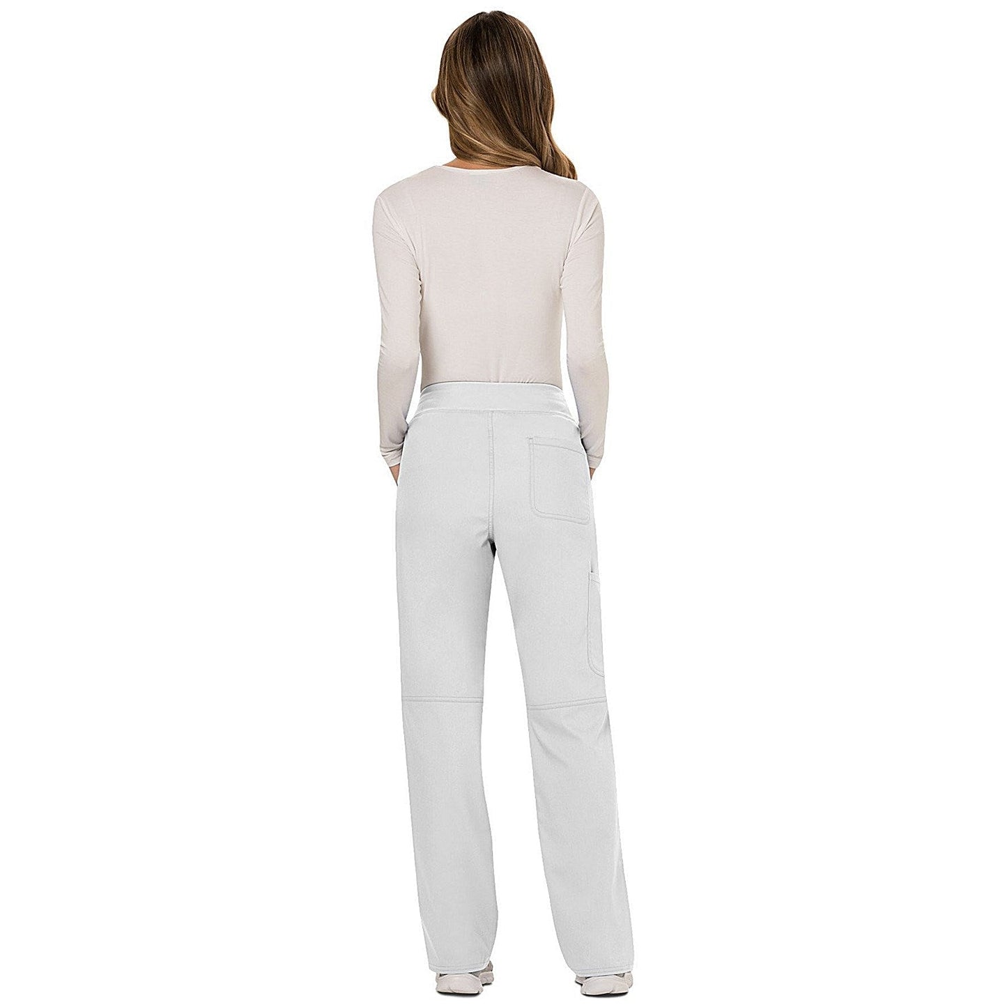 Cherokee Revolution WW110 Women's Mid-Rise Cargo Scrub Trousers, White, 2XL