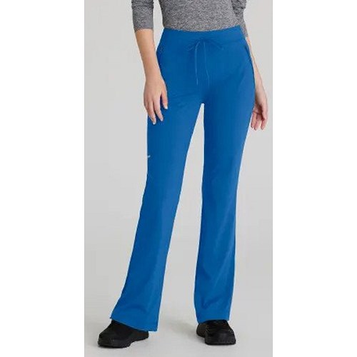 Skechers Slip-ins Glide Knit Flare Scrub Trousers, Royal Blue, 2XS, Short Leg