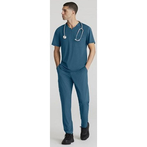 Skechers Slip-ins Rebound Knit Scrub Trousers, Bahama Blue, Small, Regular Leg