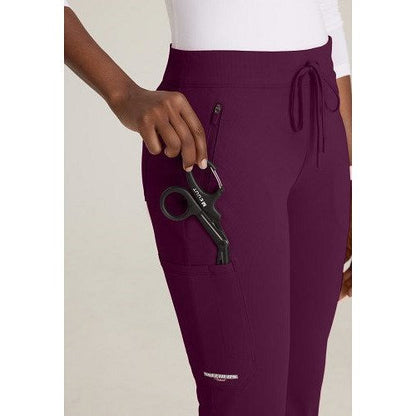 Skechers Slip-ins Rebound Knit Scrub Trousers, Wine Red, XL, Short Leg Easy2Order : WIS27857