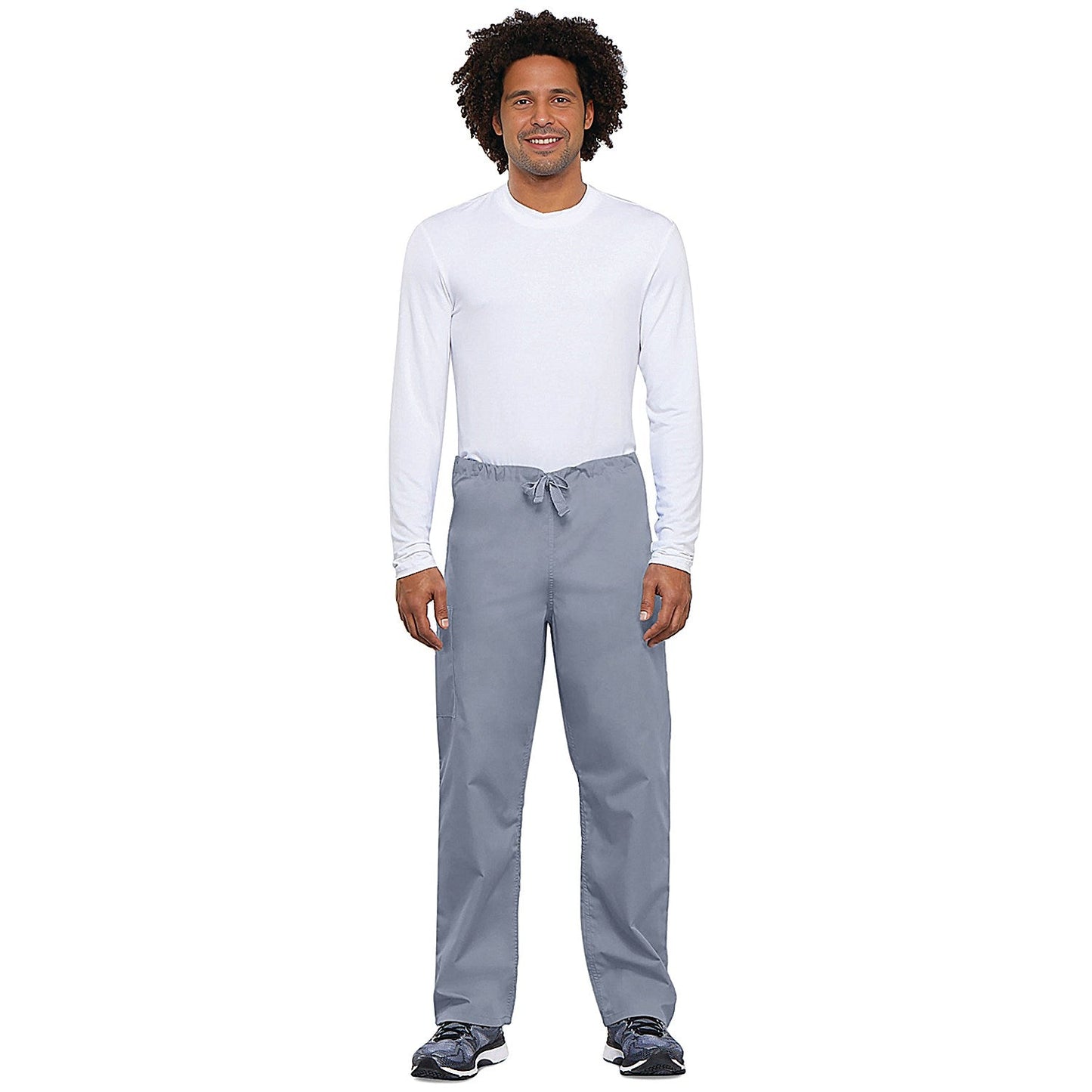 Cherokee Unisex Drawstring Scrub Trousers, Pale Grey, 3XL