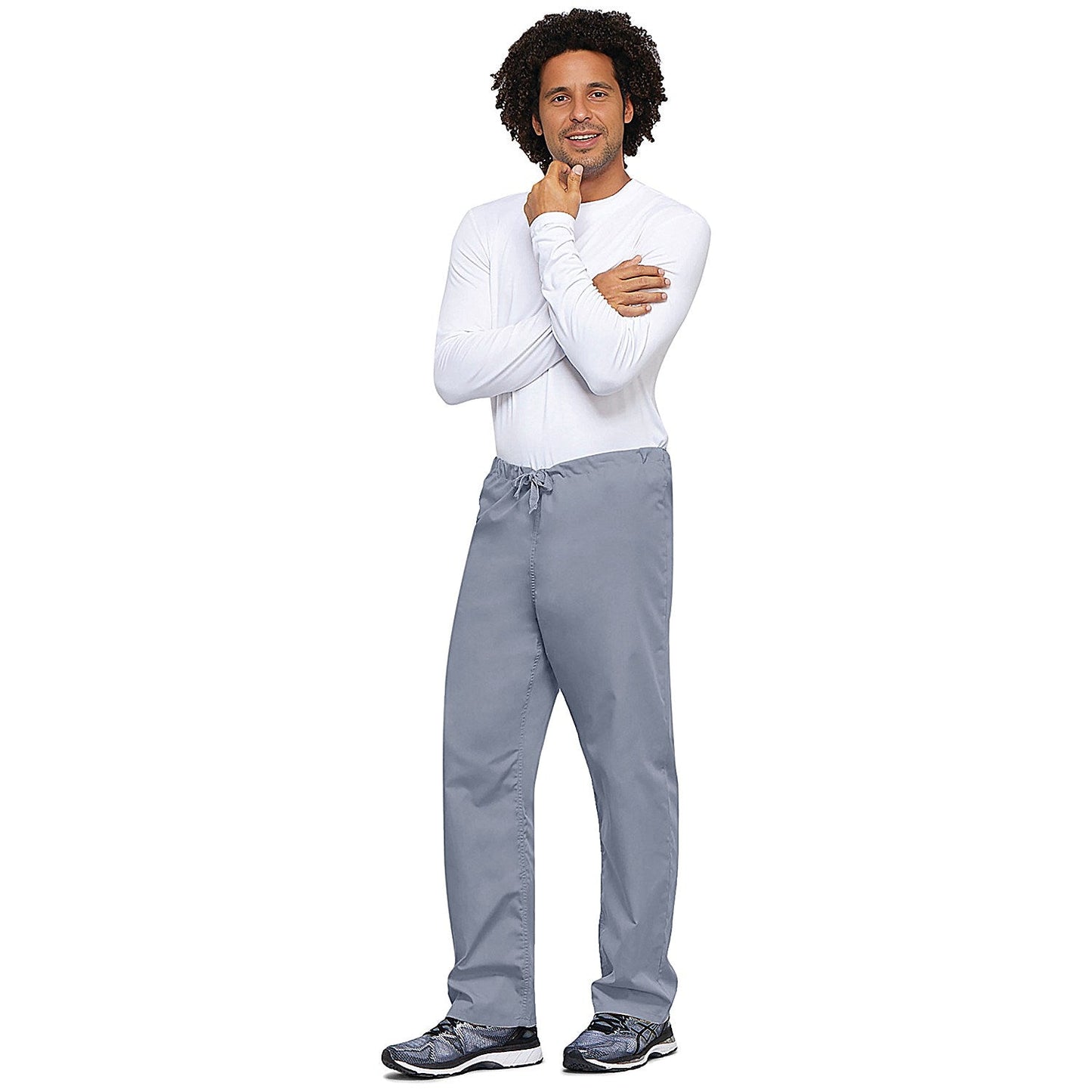 Cherokee Unisex Drawstring Scrub Trousers, Pale Grey, 3XL