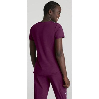 Skechers Slip-ins Serene Knit Scrub Top, Wine Red, Medium