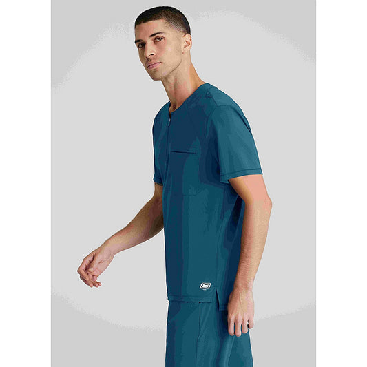 Skechers Slip-ins Flex Knit Scrub Top, Bahama Blue, XS