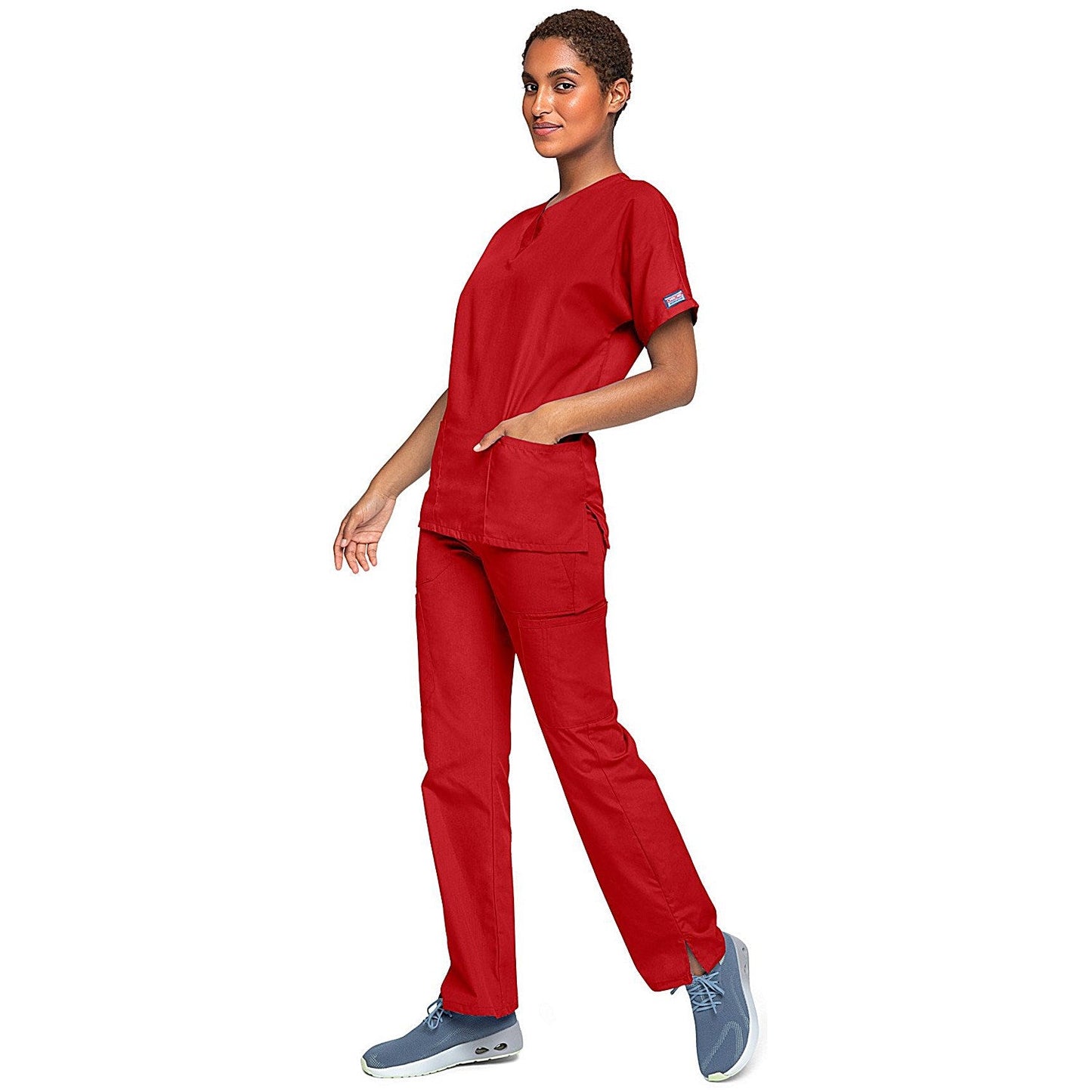 Cherokee 4700 Unisex Scrub Top, Red, Large