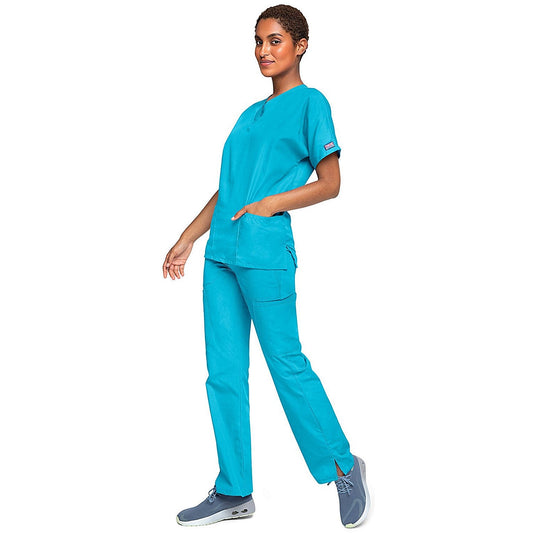 Cherokee 4700 Unisex Scrub Top, Turquoise, Medium