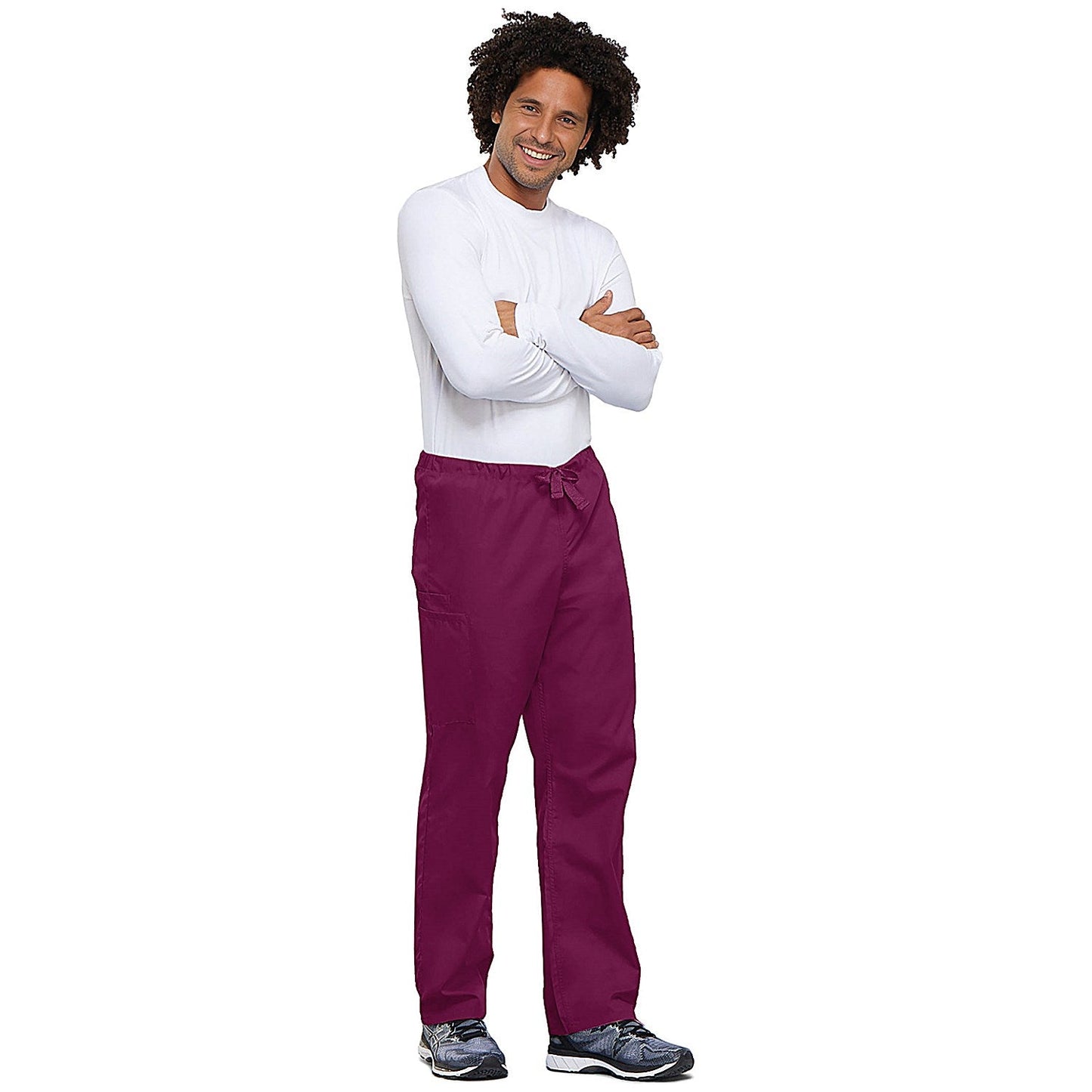 Cherokee Unisex Drawstring Scrub Trousers, Wine, 4XL Easy2Order : WIS29029