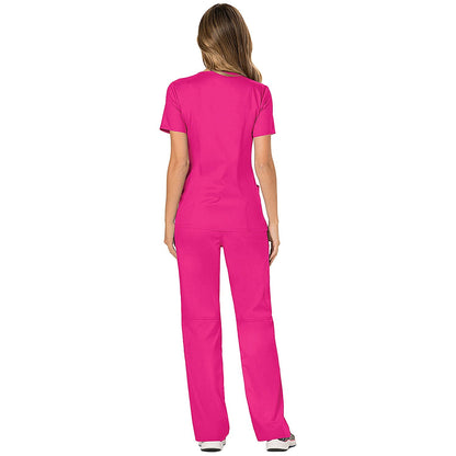 Cherokee WW610 Revolution Mock Wrap Top, Electric Pink, 3XL