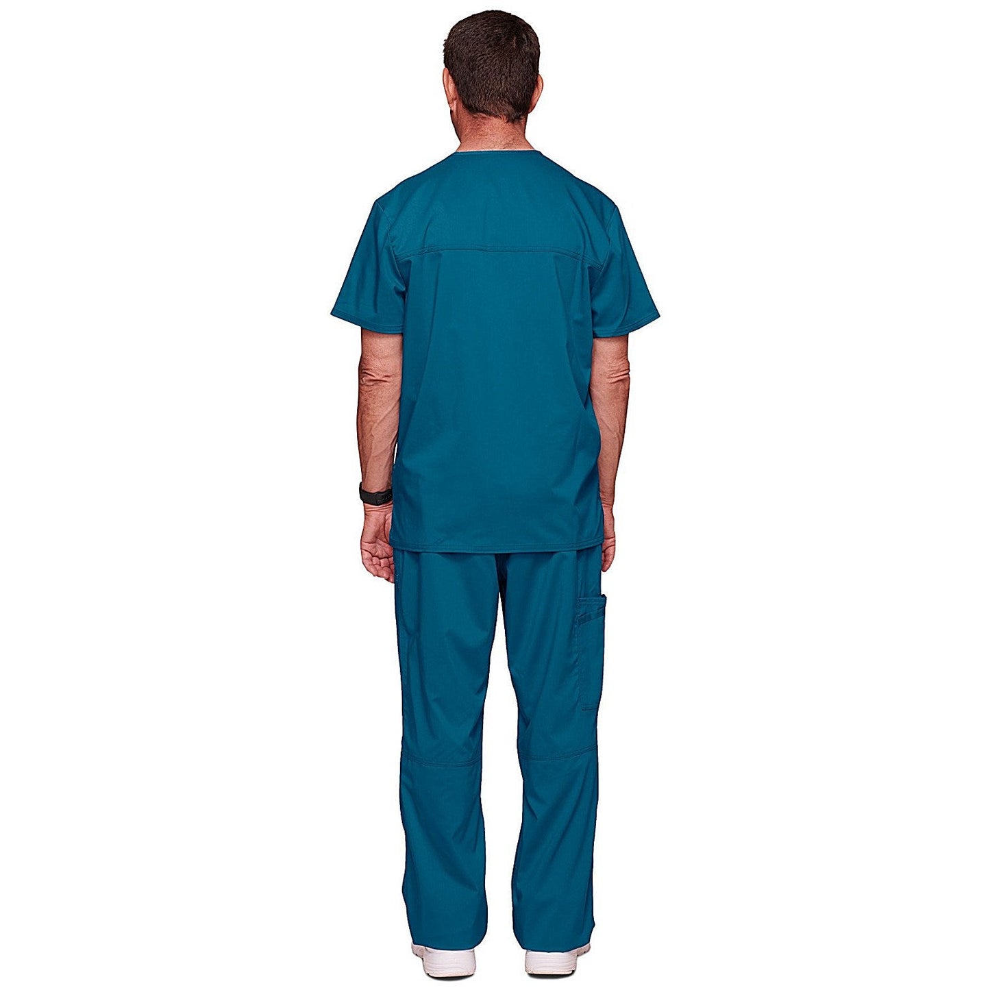 Cherokee Revolution WW670 V Neck Scrub Top, Caribbean Blue, Size Large