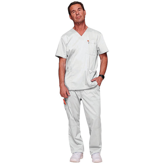 Cherokee Revolution WW670 V Neck Scrub Top, White, Size 3XL
