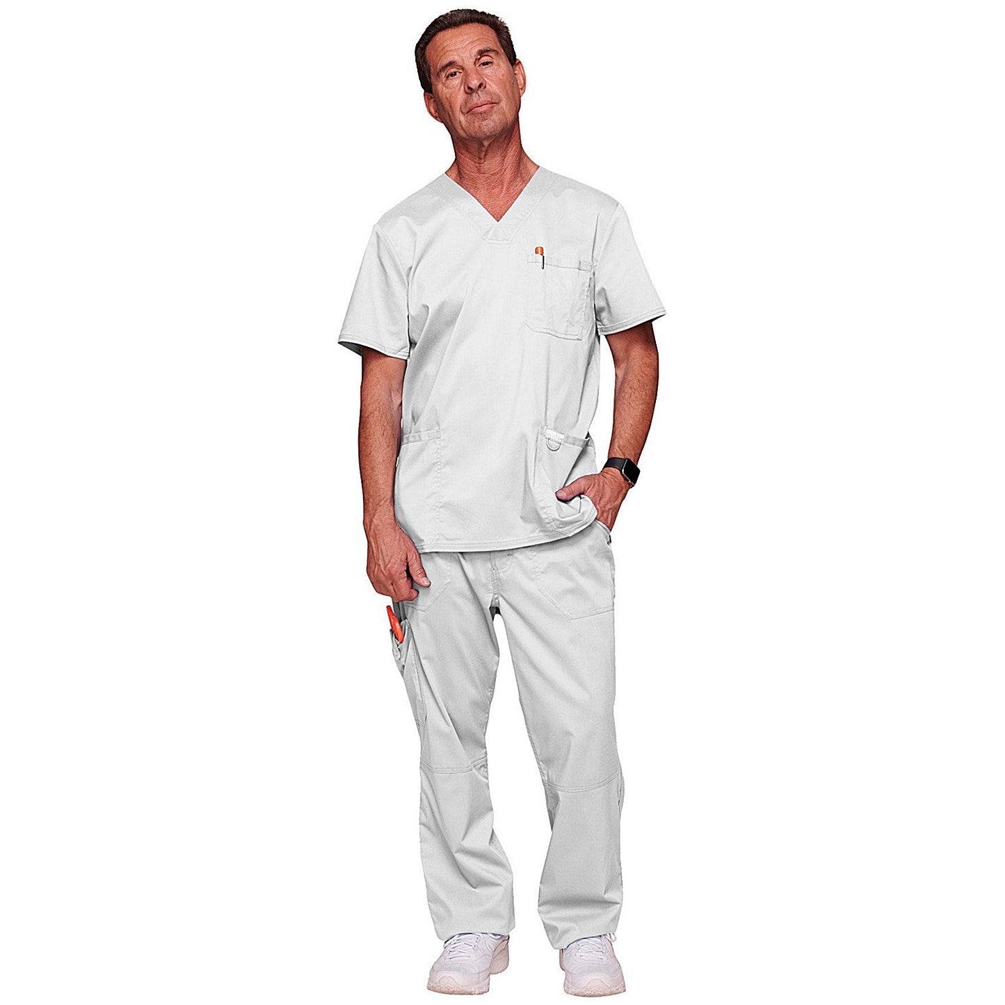 Cherokee Revolution WW670 V Neck Scrub Top, White, Size 3XL Easy2Order : WIS29140