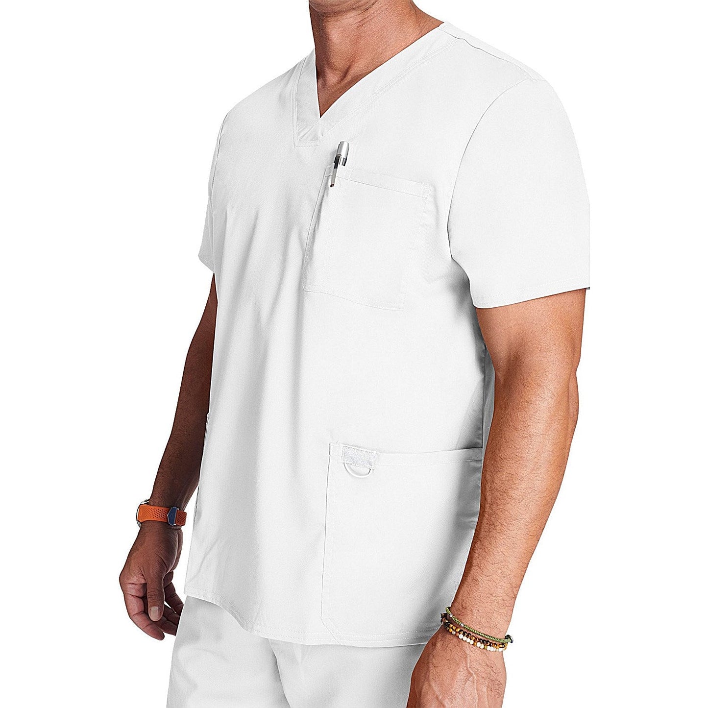 Cherokee Revolution WW670 V Neck Scrub Top, White, Size XL