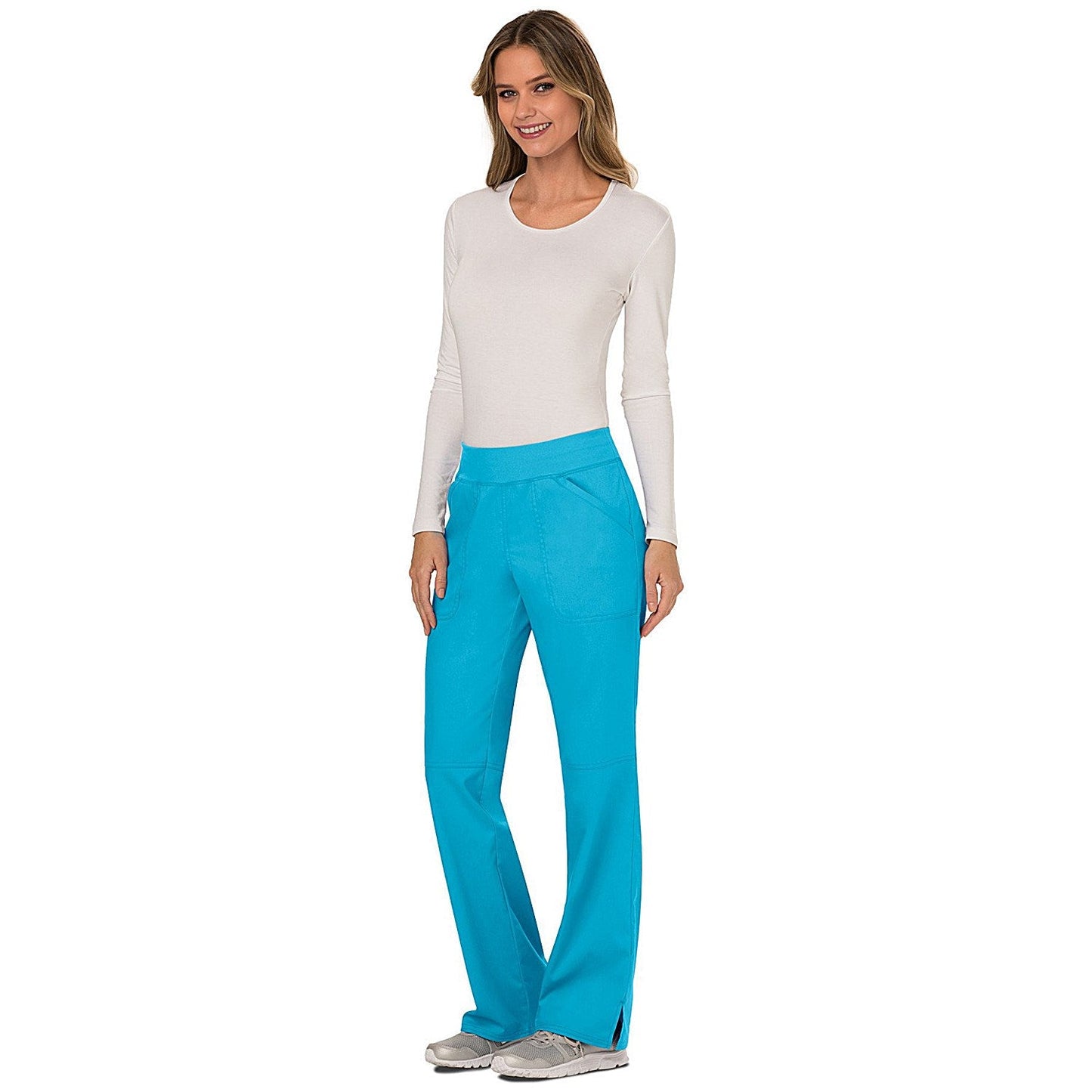 Cherokee Revolution WW110 Women's Mid-Rise Cargo Scrub Trousers, Turquoise, XL