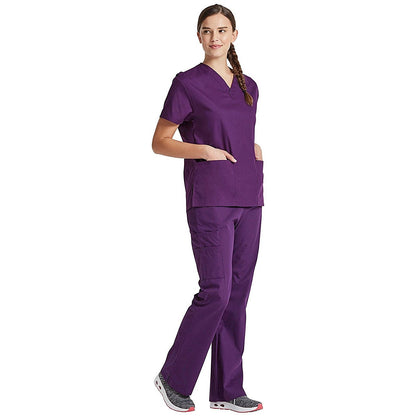 Dickies Signature V-neck Scrub Top, Eggplant Purple, 2XL