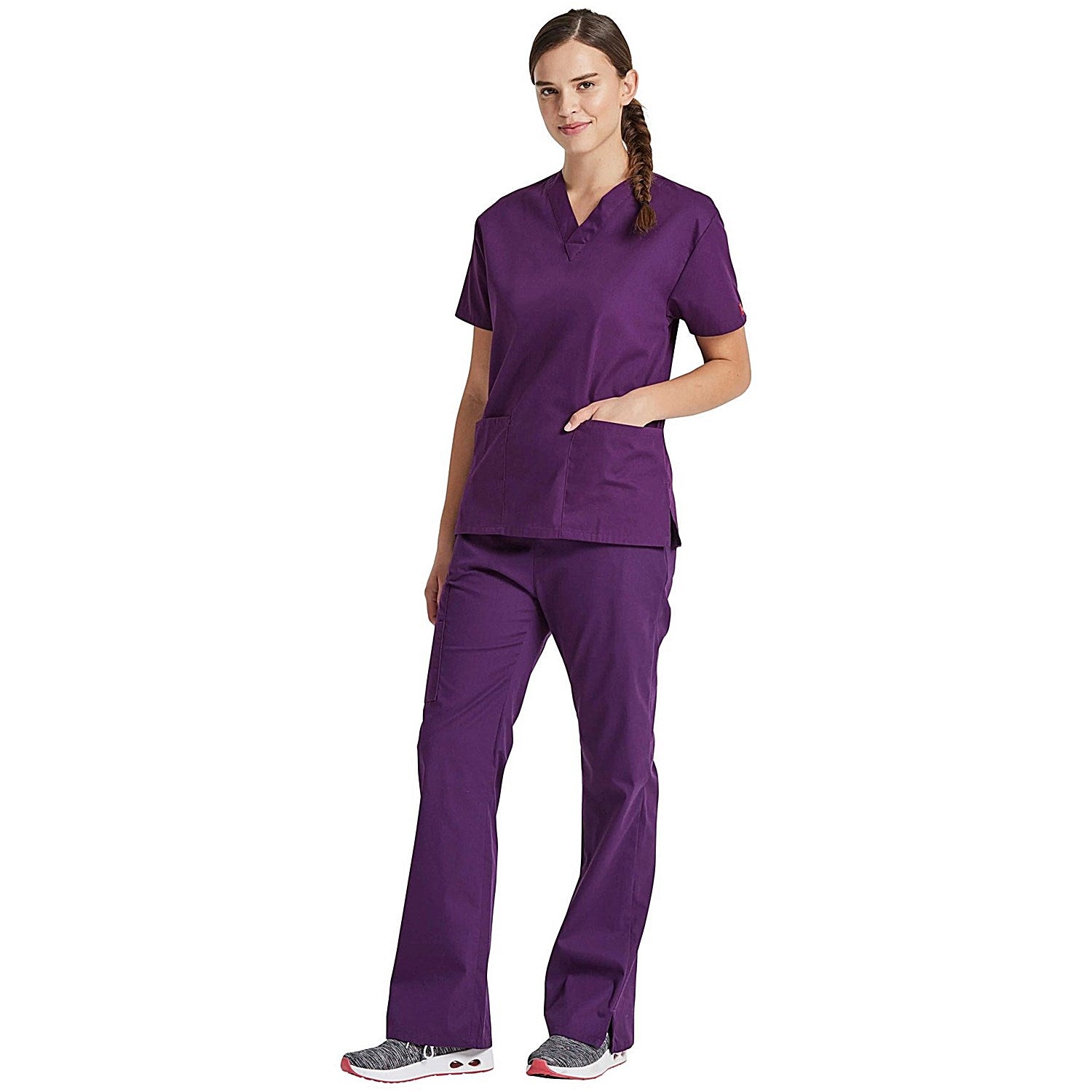 Dickies Signature V-neck Scrub Top, Eggplant Purple, 2XL Easy2Order : WIS29499
