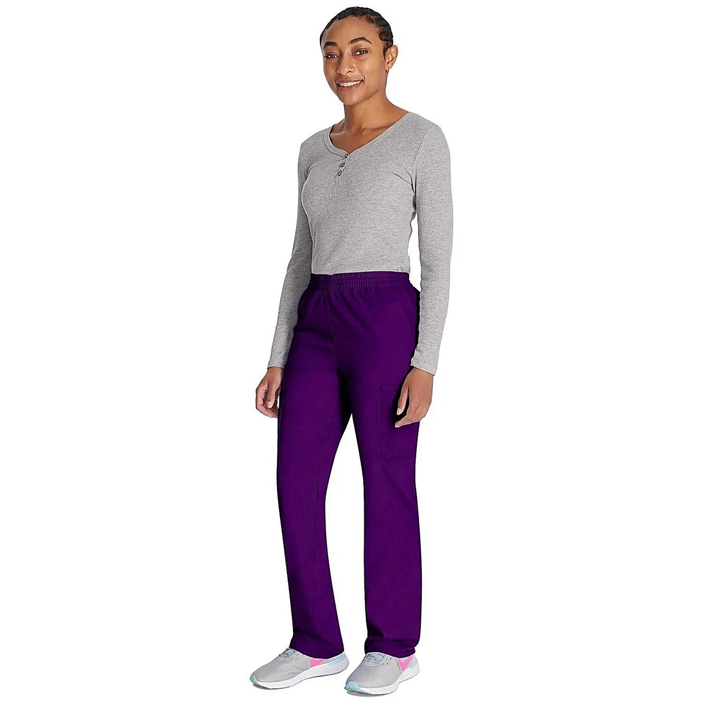 Dickies Signature Tapered Leg Scrub Pants, Eggplant Purple, Medium