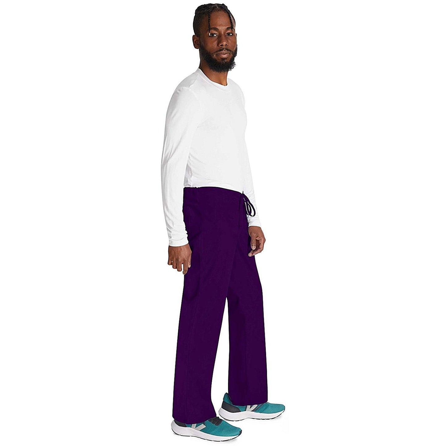 Dickies Signature Drawstring Scrub Bottoms, Eggplant Purple, Large
