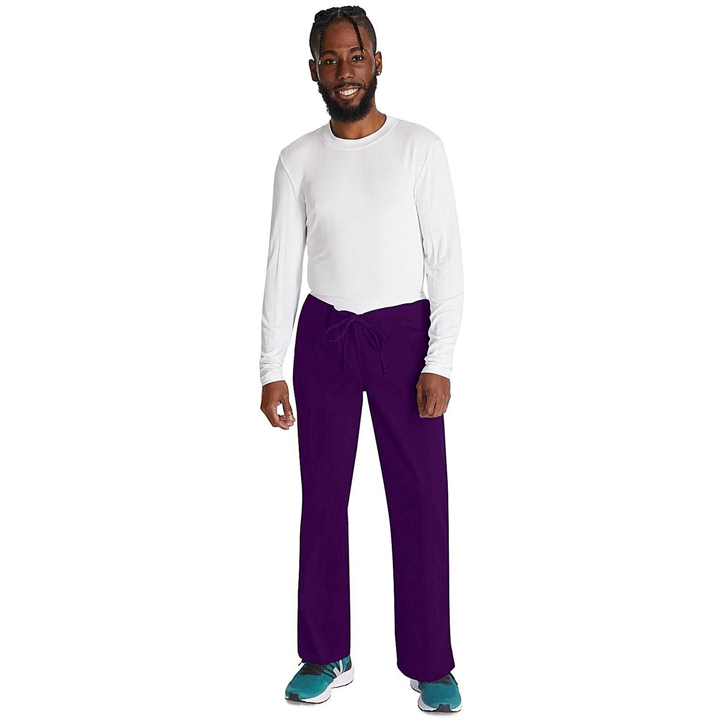 Dickies Signature Drawstring Scrub Bottoms, Eggplant Purple, XL