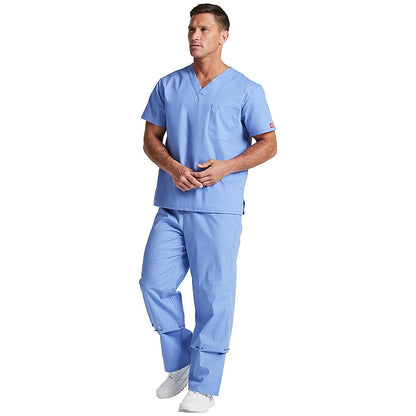 Dickies Signature Unisex Scrub Top, Ceil Blue, 2XS