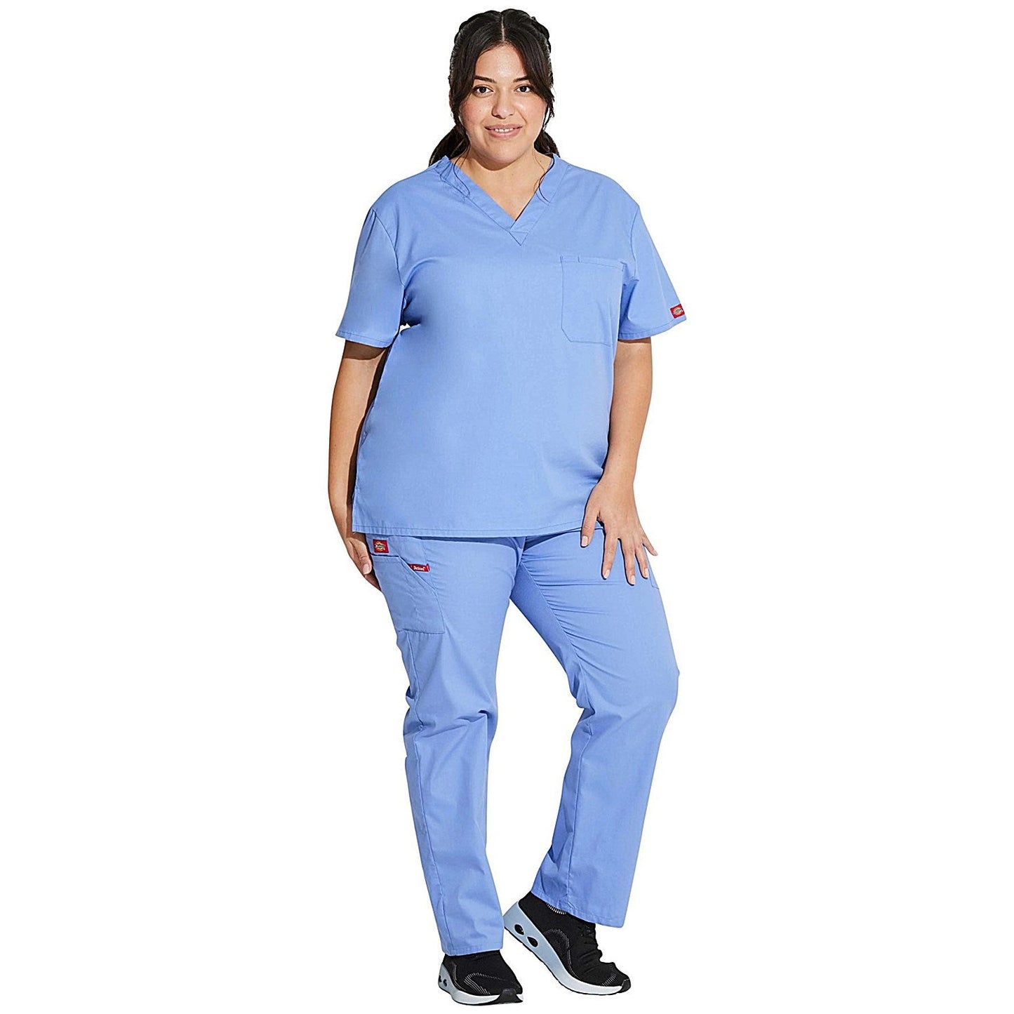 Dickies Signature Unisex Scrub Top, Ceil Blue, 2XS