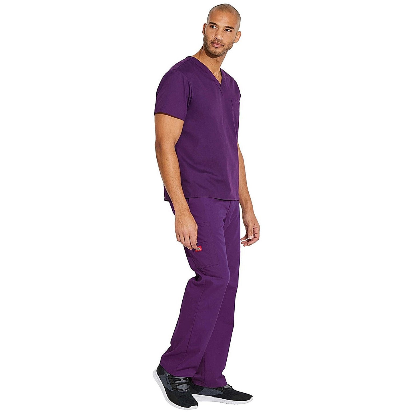 Dickies Signature Unisex Scrub Top, Eggplant Purple, XS