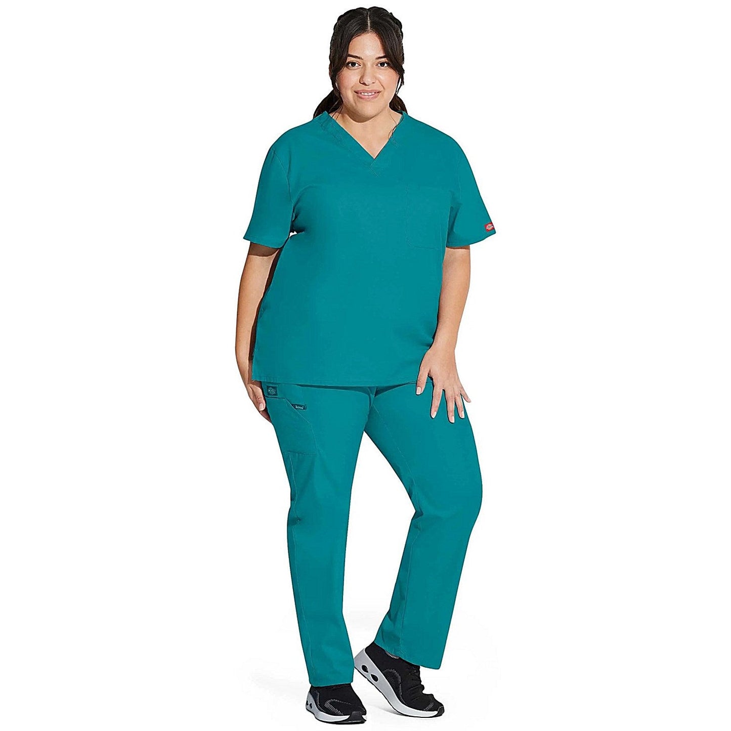 Dickies Signature Unisex Scrub Top, Teal, 2XL