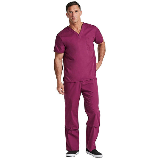 Dickies Signature Unisex Scrub Top, Wine Red, XL