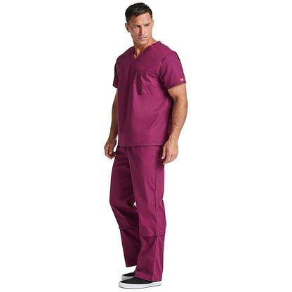 Dickies Signature Unisex Scrub Top, Wine Red, 2XS