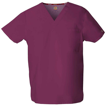 Dickies Signature Unisex Scrub Top, Wine Red, 2XS