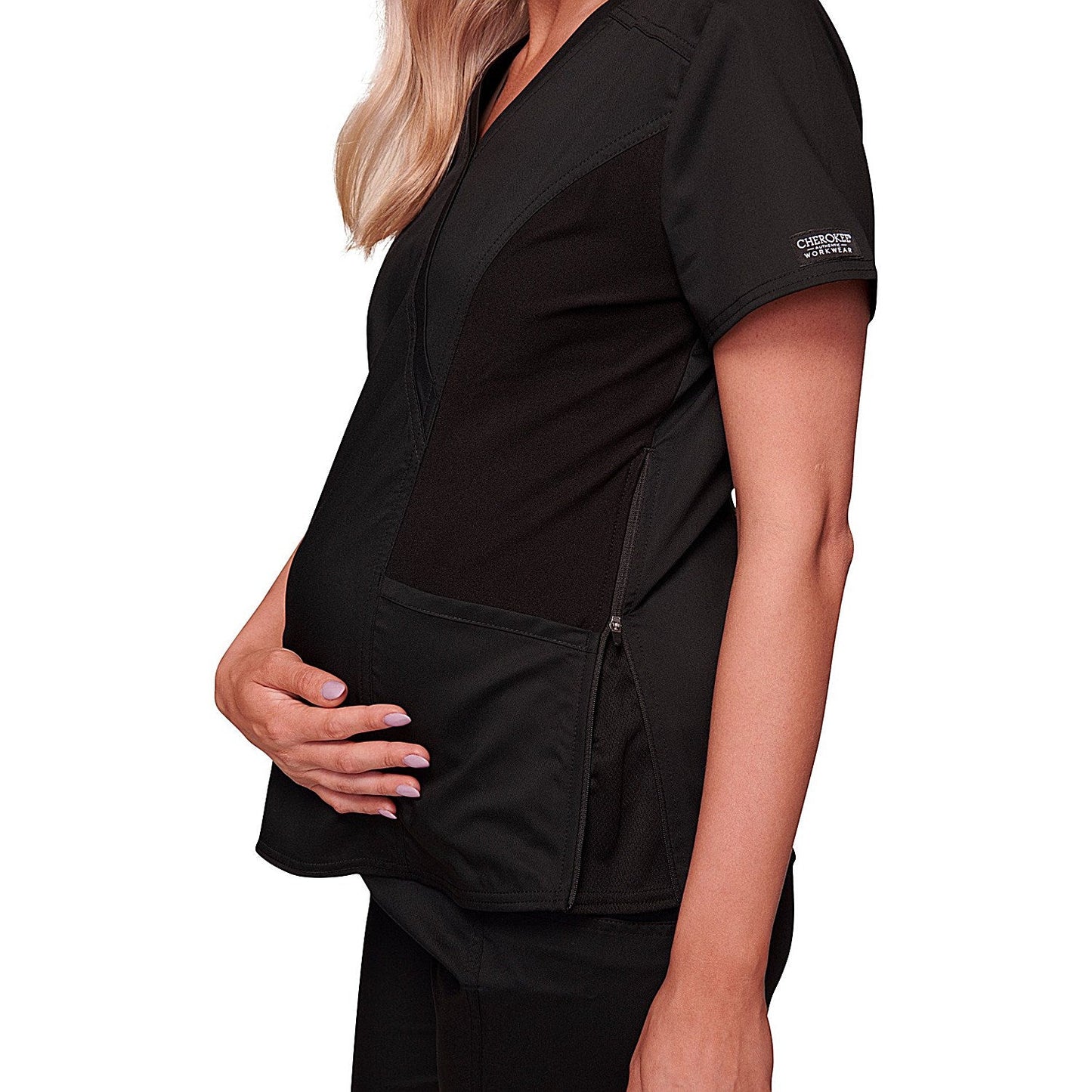Cherokee Revolution WWE688 Maternity Top, Black, Size 2XS