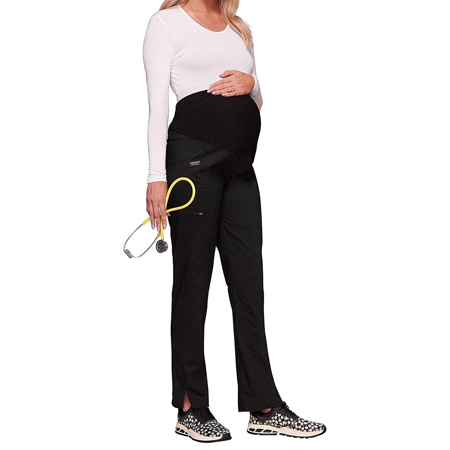 Cherokee WWE155 Revolution Maternity Trousers, Black, Size XL