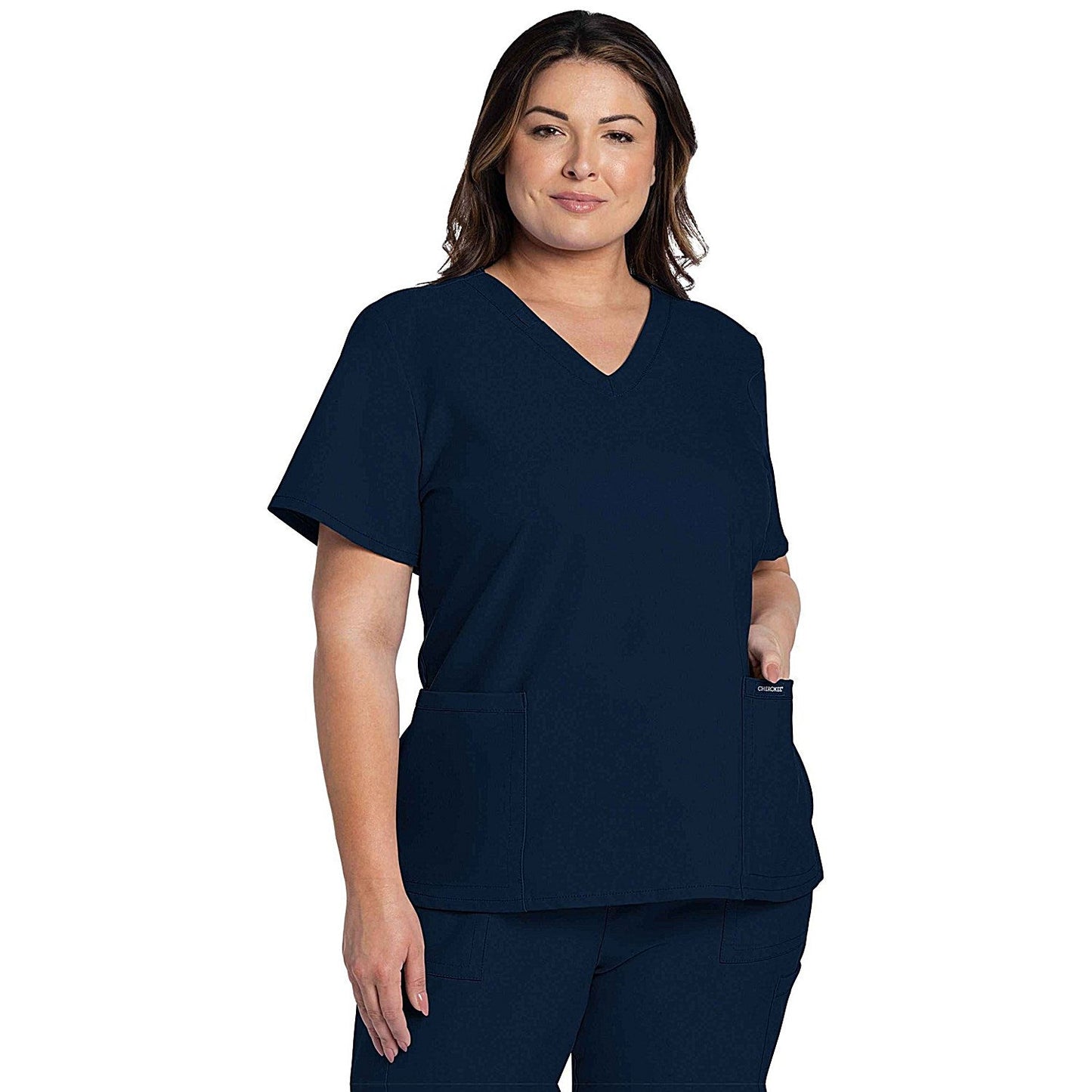 Cherokee Originals Ultra Female V-neck Scrub Top, Navy Blue, Large