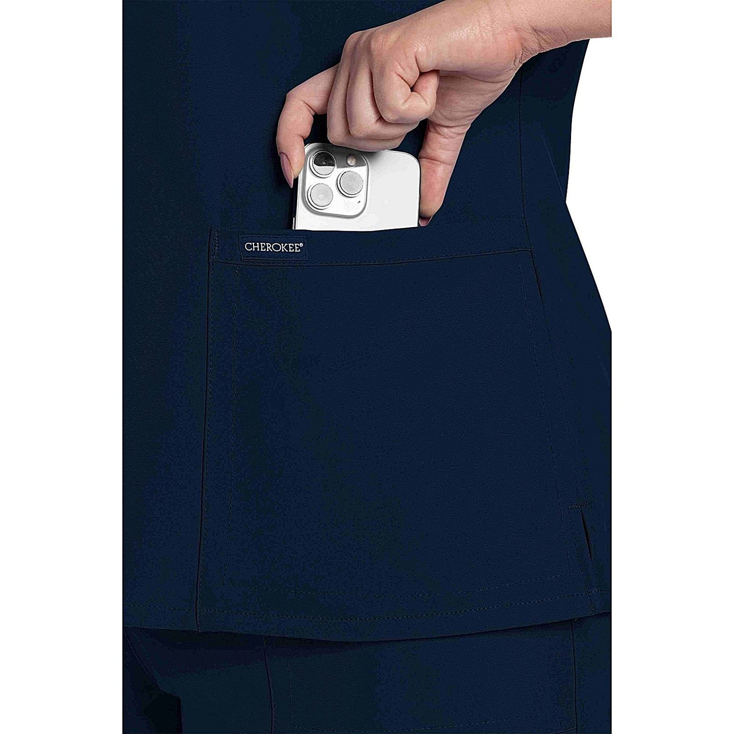 Cherokee Originals Ultra Female V-neck Scrub Top, Navy Blue, Large