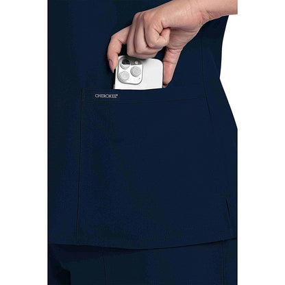 Cherokee Originals Ultra Female V-neck Scrub Top, Navy Blue, Large