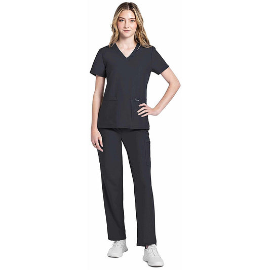 Cherokee Originals Ultra Female V-neck Scrub Top, Pewter Grey, 3XL