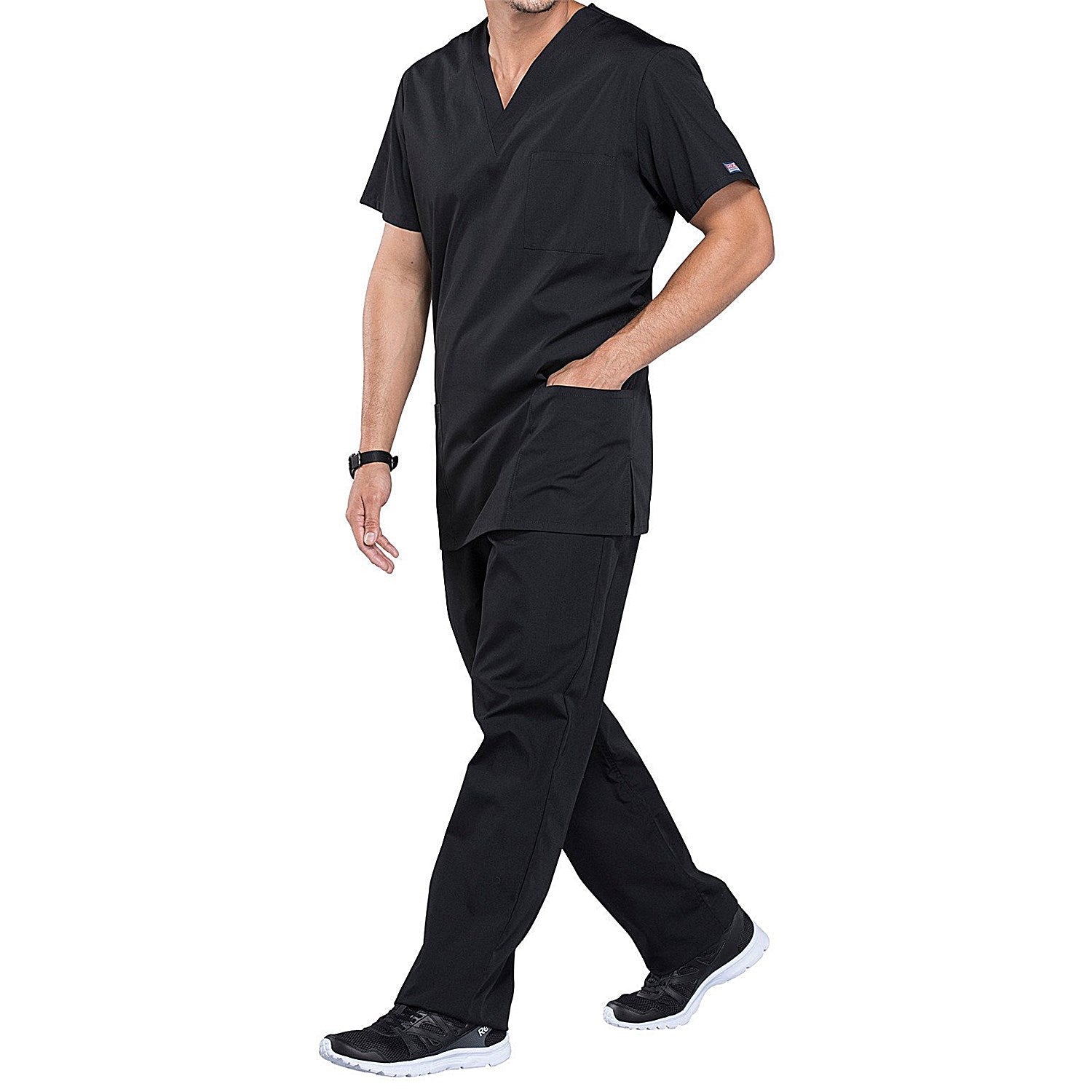 Cherokee Professional V-Neck Scrub Top, Black, 2XS Easy2Order : WIS32238