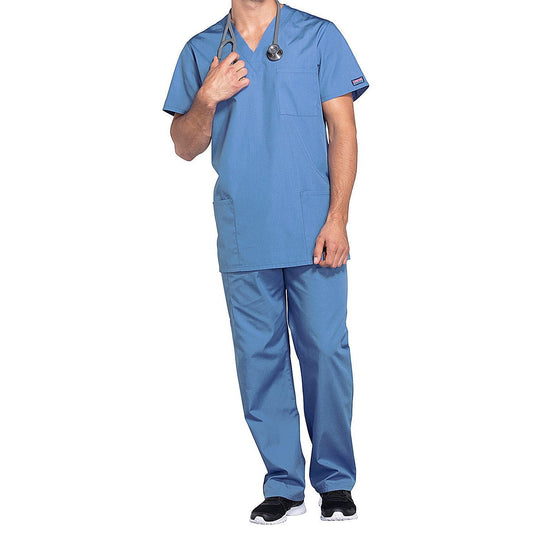 Cherokee Professional V-Neck Scrub Top, Ceil Blue, 2XS