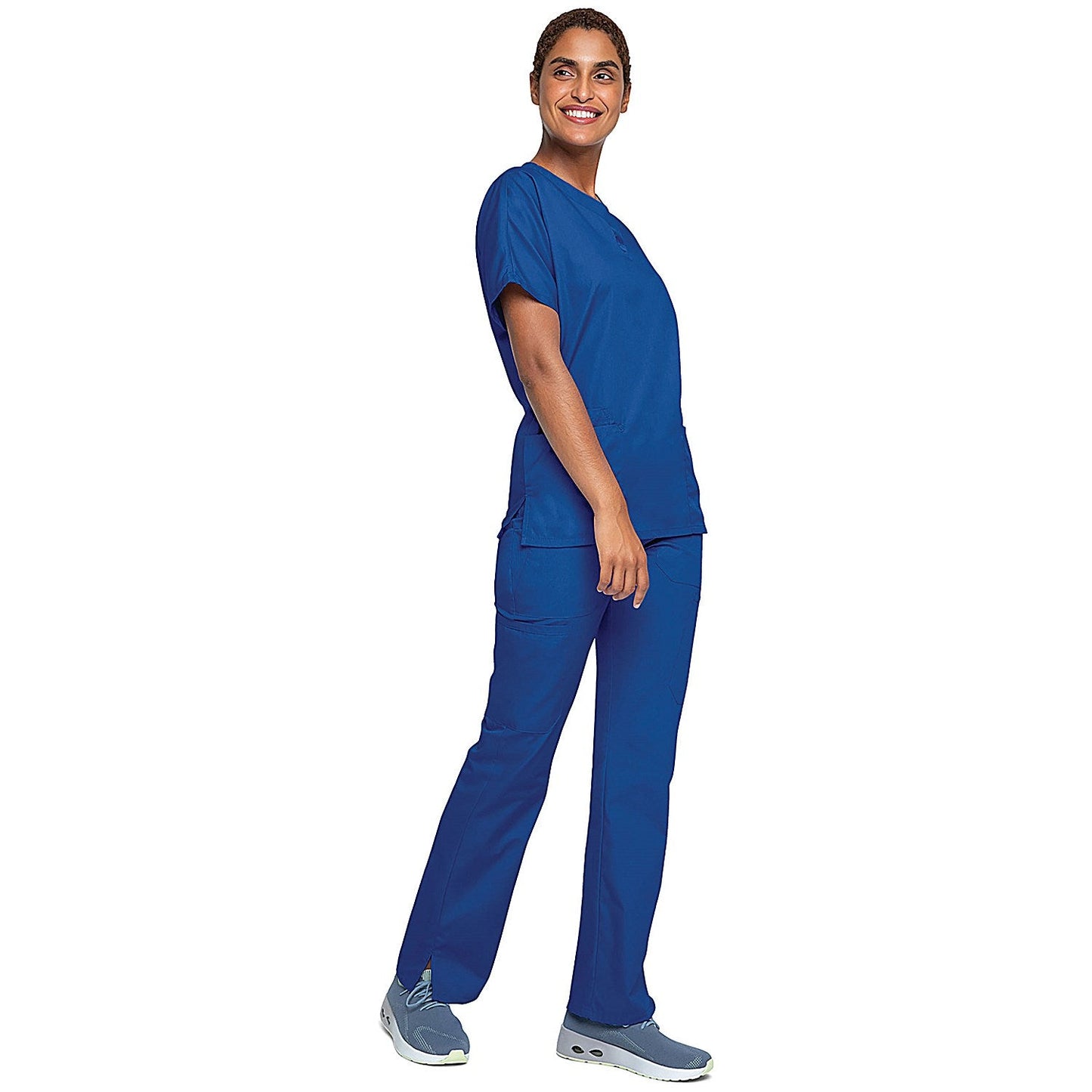 Cherokee Unisex Scrub Top, Galaxy Blue, 2XS Easy2Order : WIS32309