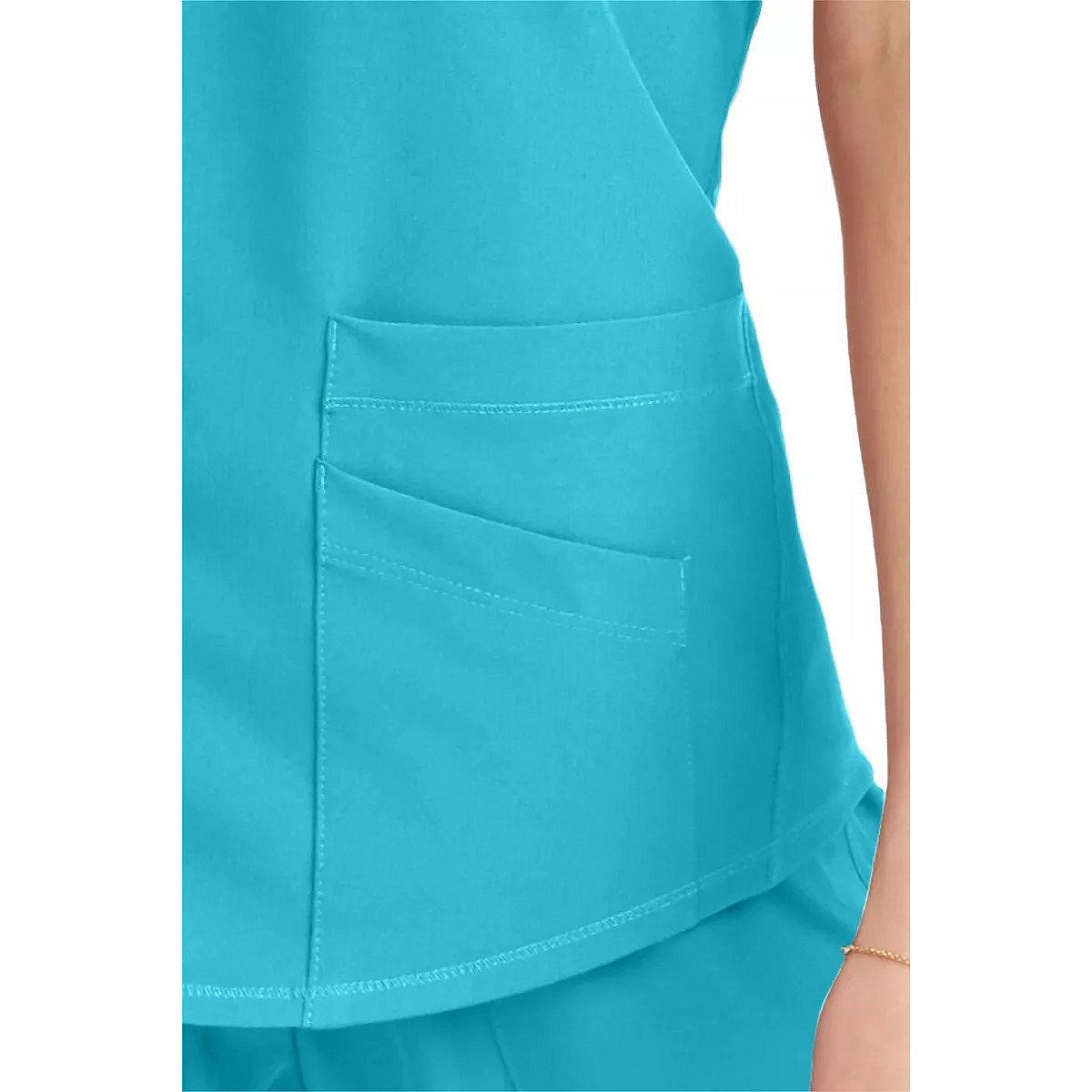 Skechers Breeze Scrub Top, Turquoise, 4XL Easy2Order : WIS36612