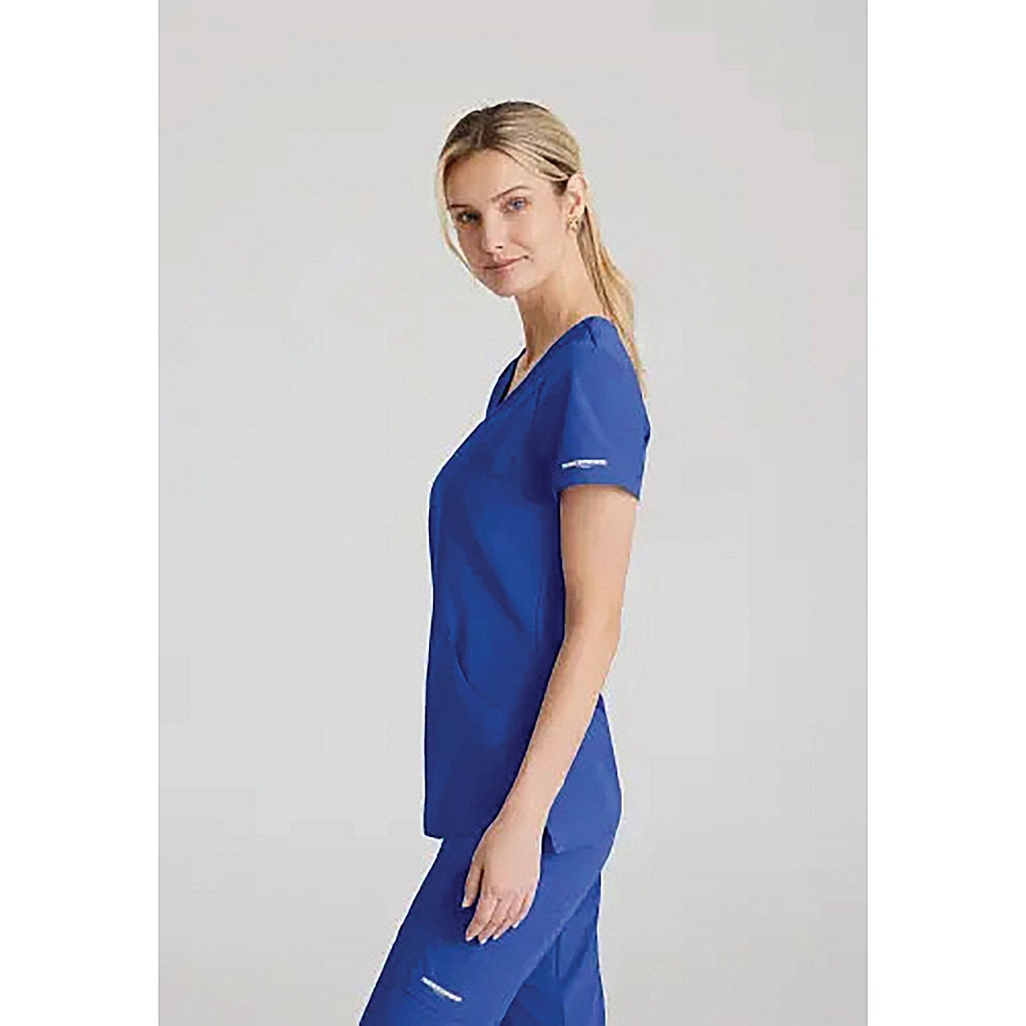 Skechers Female V Neck Scrub Top, Galaxy Blue, 4XL