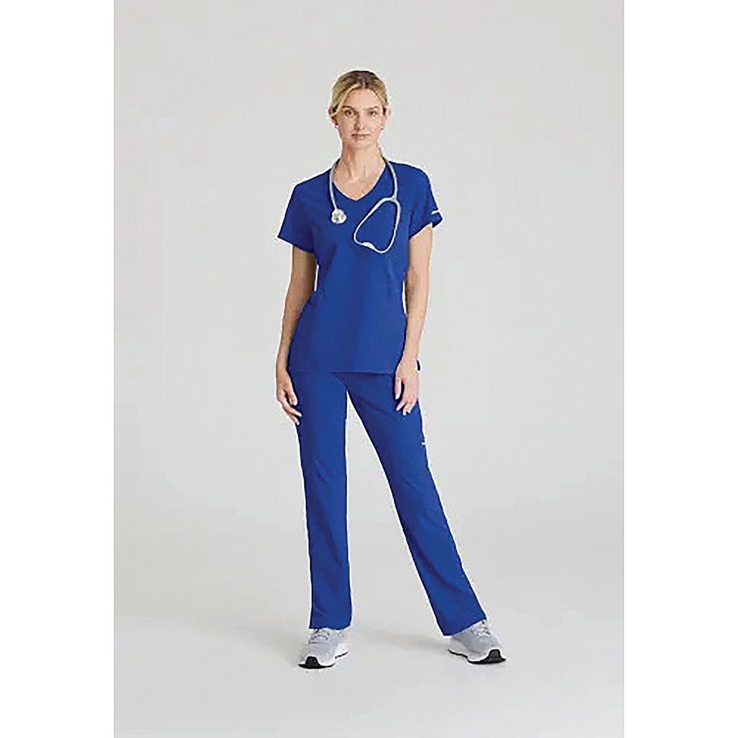 Skechers Female V Neck Scrub Top, Galaxy Blue, 4XL